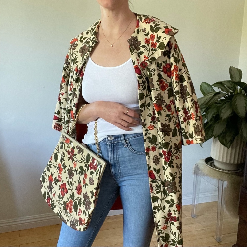 Vintage 1960s Coat and Vinyl Purse